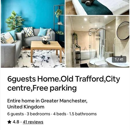 6 Guests House Old Trafford,Media City,City Centre, Free Parking Манчестър Екстериор снимка